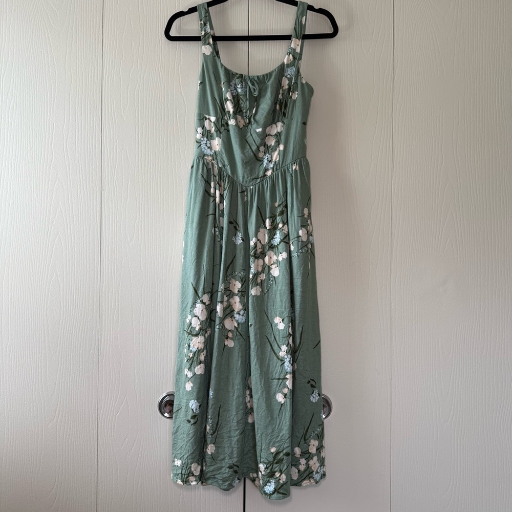 House of Harlow 1960 Midi Green Floral Dress - Picture 1 of 8